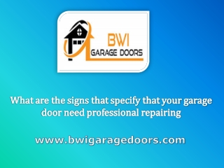 What are the signs that specify that your garage door need professional repairing