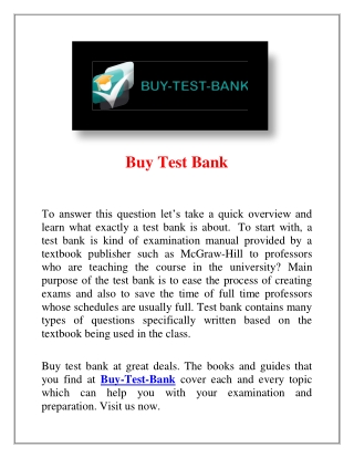 Buy Test Bank