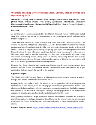 Wearable Tracking Devices Market Share, Growth, Trends, Profile and Dynamics By 2023