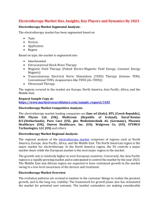 Electrotherapy Market Insights, Share, Trends, Growth By 2023