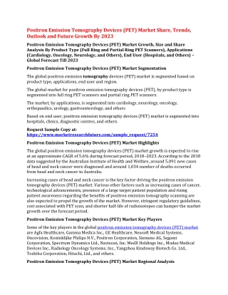 Positron Emission Tomography Devices (PET) Market Growth, Dynamics, Insights, Share By 2023