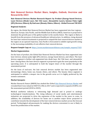 Hair Removal Devices Market Share, Insights, Outlook, Overview and Research By 2023