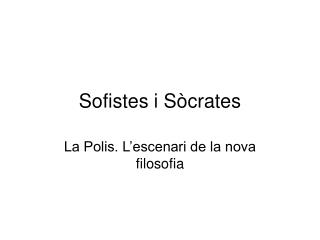 Sofistes i Sòcrates