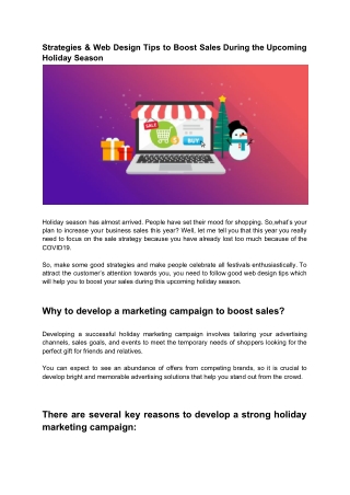 Web Design Tips to Boost Sales during the upcoming Holiday season