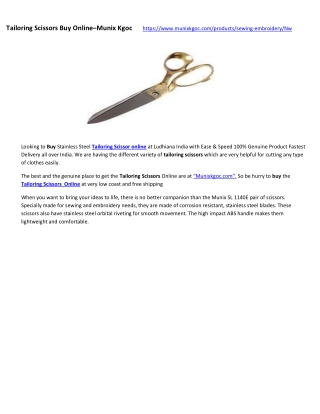 Tailoring Scissors Buy Online–Munix Kgoc