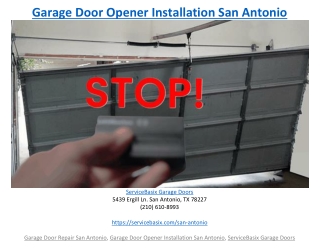 Garage Door Opener Installation San Antonio