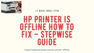 Why HP Printer is Offline 1-8009837116 Hp Printer Not Responding