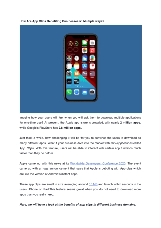 How are App Clips Benefiting Businesses in Multiple ways?