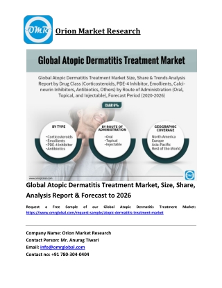 Global Atopic Dermatitis Treatment Market Trends, Size, Competitive Analysis and Forecast 2020-2026