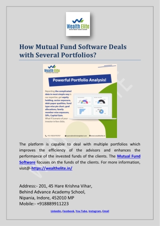 How Mutual Fund Software Deals with Several Portfolios?