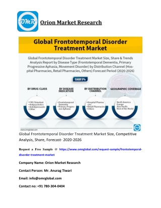 Global Frontotemporal Disorder Treatment Market Size, Competitive Analysis, Share, Forecast- 2020-2026