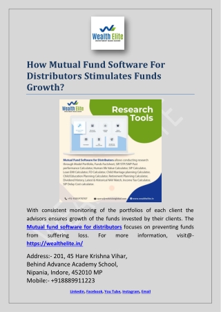 How Mutual Fund Software For Distributors Stimulates Funds Growth?