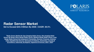 Radar Sensor Market Strategies and Forecasts, 2020 to 2026