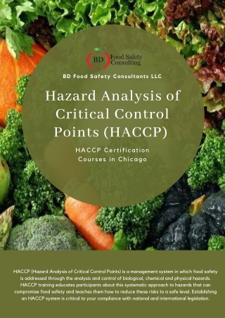 Hazard Analysis of Critical Control Points (HACCP)