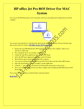 The HP Office Jet Pro 8035 Driver For MAC