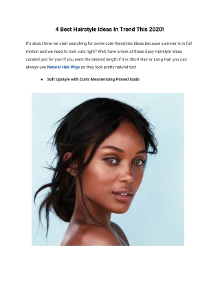 4 Best Hairstyle Ideas In Trend This 2020!