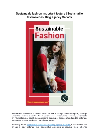 Sustainable fashion strategy