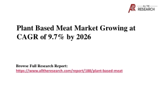 Plant Based Meat Market 2020 Industry Overview, Supply Chain and Analysis to 2026
