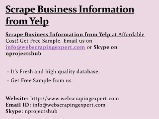 Scrape Business Information from Yelp