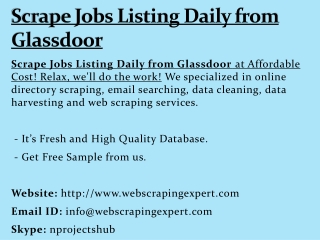 Scrape Jobs Listing Daily from Glassdoor