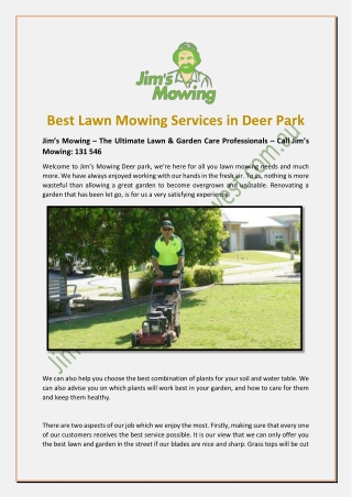 Best Lawn Mowing Services in Deer Park