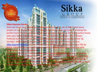 Sikka Kaamna Greens 9910002840 Sikka Kaamna Greens Noida