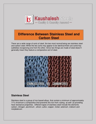 Difference Between Stainless Steel and Carbon Steel