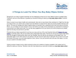 4 Things to Look For When You Buy Baby Wipes Online
