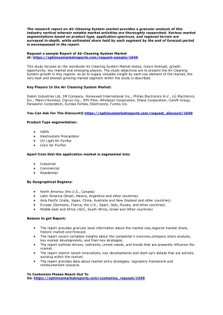 Air Cleaning System Market Key Trends and Opportunities | 2020-2025