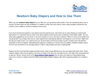 Newborn Baby Diapers and How to Use Them