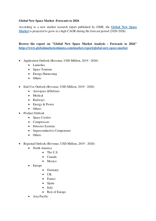 Global New Space Market Research Report