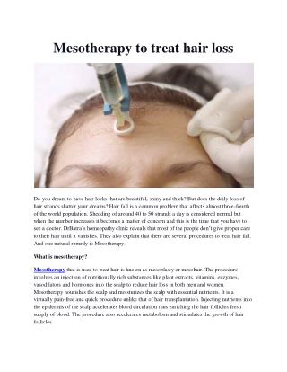 Mesotherapy to treat hair loss