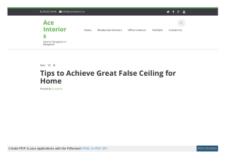 Tips to Achieve Great False Ceiling for Home