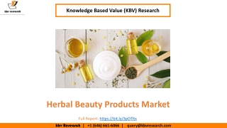 Herbal Beauty Products Market Size Worth $96 Billion By 2026 - KBV Research