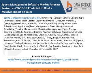 Sports Management Software Market Forecast Revised as COVID-19 Predicted to Hold a Massive Impact on Sales