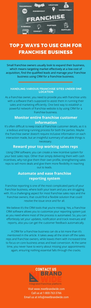 Top 7 ways to use CRM for Franchise Business