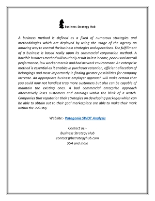 Patagonia SWOT Analysis | Bstrategyhub.com