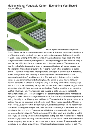 Multifunctional Vegetable Cutter - Everything You Should Know About Th