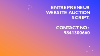 Entrepreneur Website Auction Script