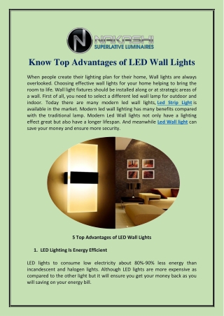 Advantages of LED Wall Lights