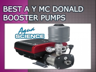 BEST A Y MC DONALD BOOSTER PUMPS