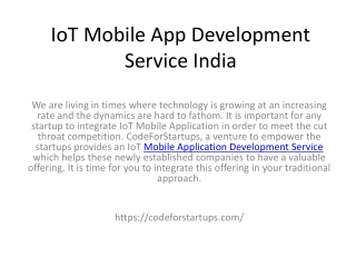 IoT Mobile App Development Service India