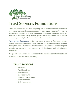 Trust Services foundations