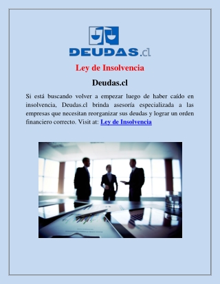 Ley de Insolvencia - Deudas.cl