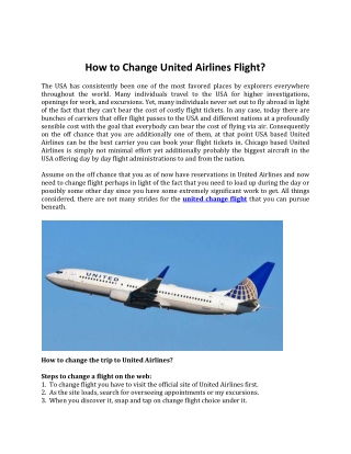 How to Change United Airlines Flight?