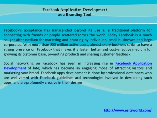Facebook Application Development as a Branding Tool