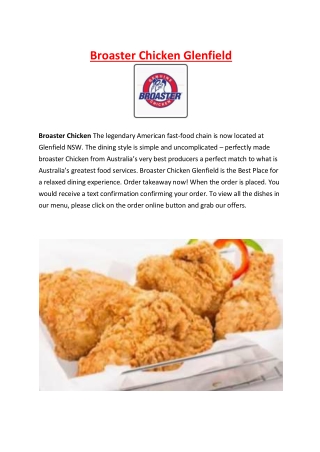 5% off - Broaster Chicken Fast food Glenfield Menu, NSW