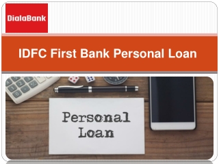 IDFC First Bank Personal loan