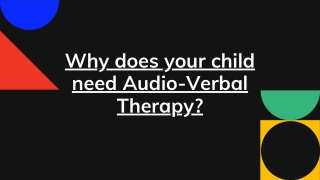 Why does your child need Audio-Verbal Therapy?