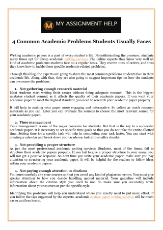 4 Common Academic Problems Students Usually Faces